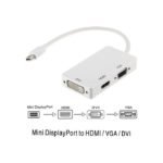 Mini Display Port Vers HDMI DVI VGA - Blanc