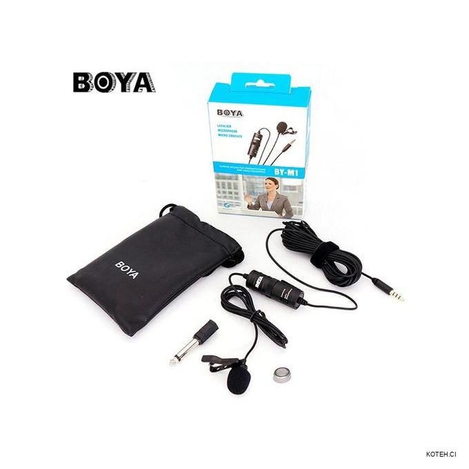 BOYA Pro - micro cravate Lavalier avec Clip, 3.5mm, enregistrement