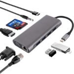 Adaptateur 11 En 1 - USB Type-C Vers VGA, USB3.0 , HDMI Et RJ45-USB C