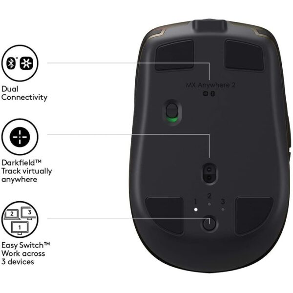 Logitech Souris Sans Fil Logitech MX Anywhere 2 - Bluetooth - USB - Laser Toute Surface – Image 6
