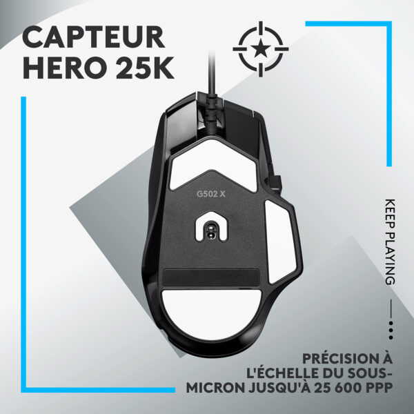 souris gameur Logitech G G502X - Noir – Image 3