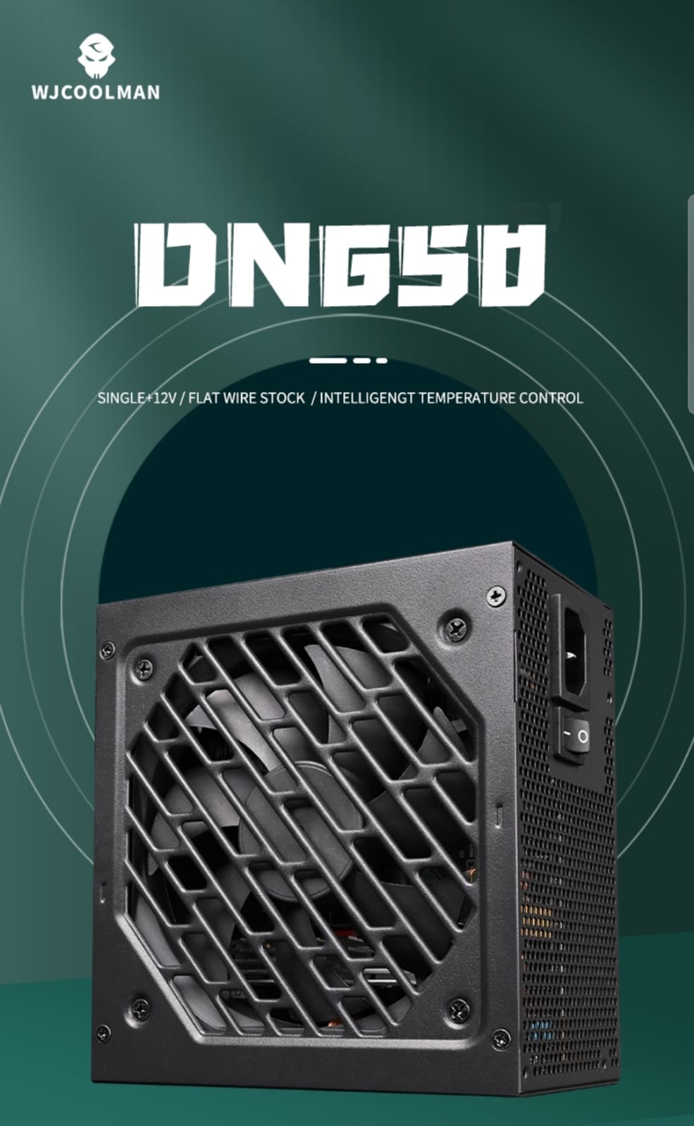 Alimentation Gamer WJ Coolman DN650 Power Supply - Noir