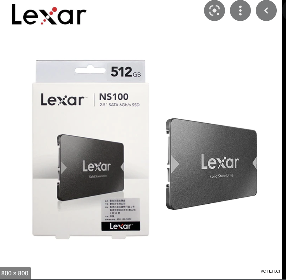 Lexar Disque SSD SATA III 6GB/s - 512 Giga - KOTECH