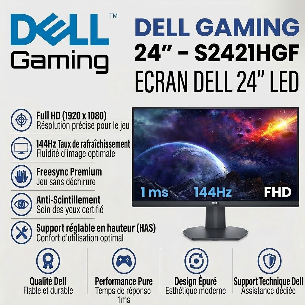 Ecran Dell  24" LED - S2421HGF
