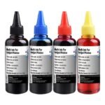 Kit Recharge D'Encre 4 Couleurs 100ml - Noir/Rouge/Jaune/Bleu