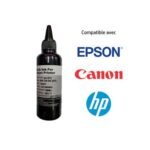 Bouteille D'encre- Compatible Epson & Canon à Réservoir - 100ML - Noir