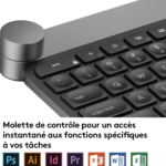 Logitech Craft Clavier sans fil, 2,4 GHz/Bluetooth- AZERTY  - Noir