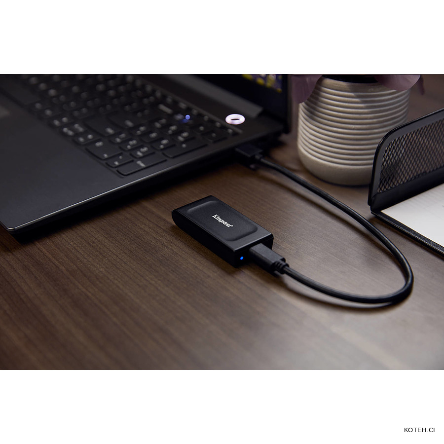 SSD externe 2 To, USB 3.1, Type-C, Métal, Noir, 2000G - KOTECH