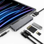 Hub USB C pour iPad Pro, adaptateur 7 en 1 pour iPad Pro 12.9 11 pouces, iPad Air 5 4, station d'accueil avec HDMI 4K