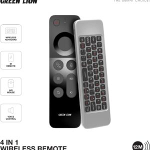 Télécommande sans fil 4 en 1 Green Lion avec clavier - Noir