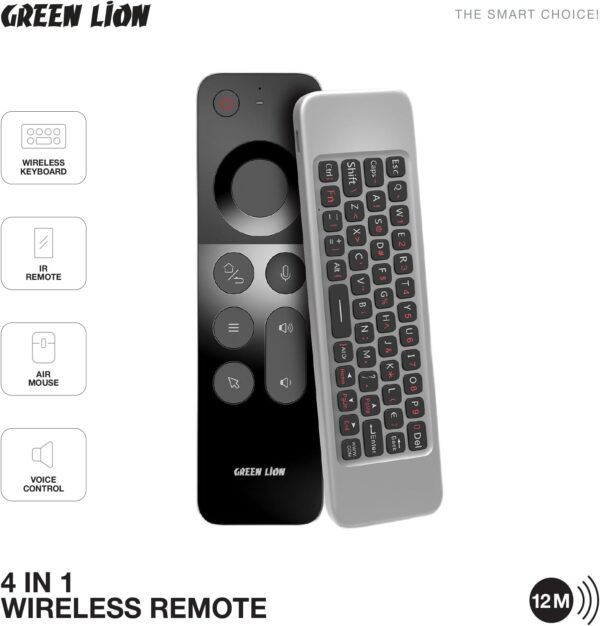 Télécommande sans fil 4 en 1 Green Lion avec clavier - Noir