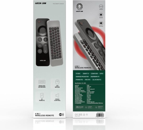 Télécommande sans fil 4 en 1 Green Lion avec clavier - Noir – Image 2