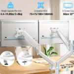 Support Double Ecrans -Robot -Pivotant - Blanc