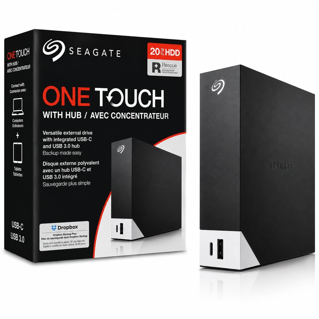 Seagate One touch 20TB External Hard Drive HDD - USB 3.0
