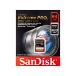 Carte Mémoire SDXC 64 Go Sandisk Extreme Pro jusqu'à 200 Mo-s, Classe 10, U3 V30