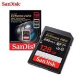Carte Mémoire SDXC 128 Go Sandisk Extreme Pro jusqu'à 200 Mo-s, Classe 10, U3 V30