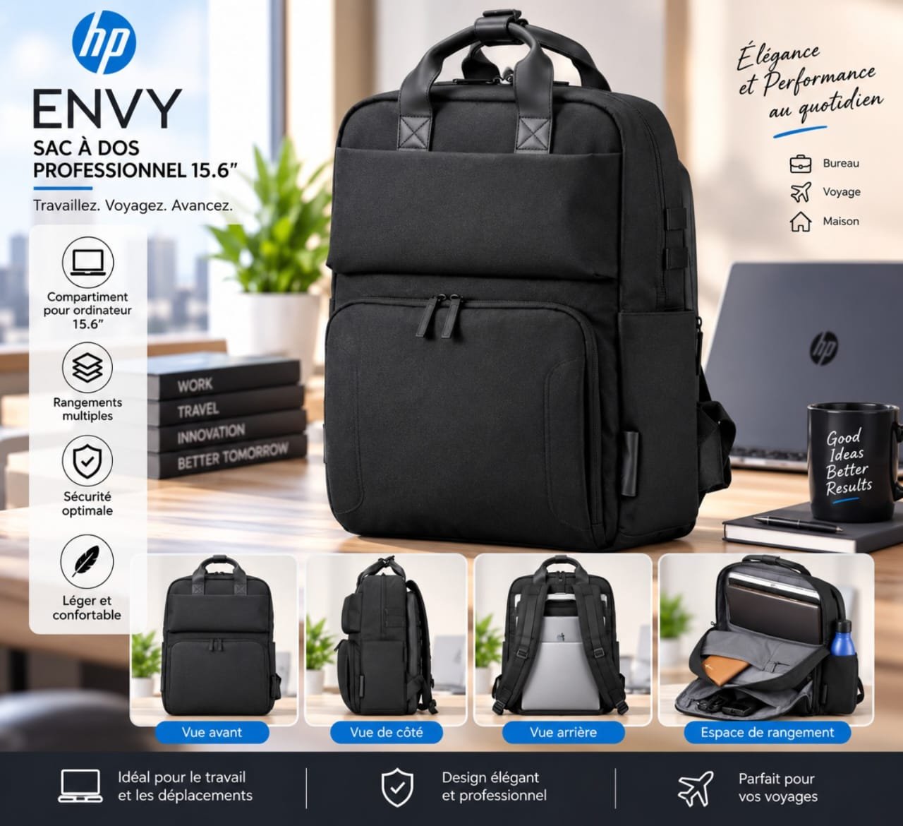 SAC À DOS HP ENVY  PROFESSIONNEL 15.6" - Noir