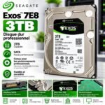 Disque dur interne 3TB Seagate Exos 7E8 , SAS, 7200 tr/min