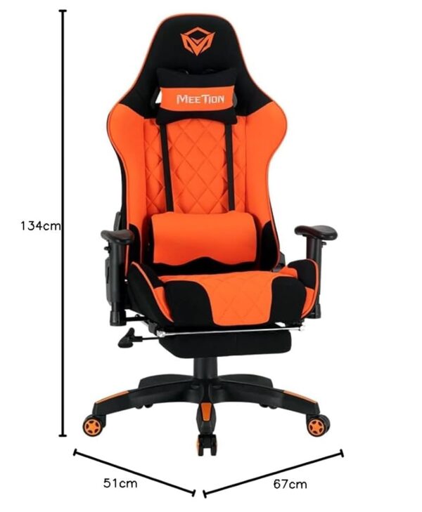 Gaming Chaise MEETION MT-CHR25 Esports Gaming Massage Orange - noir – Image 10