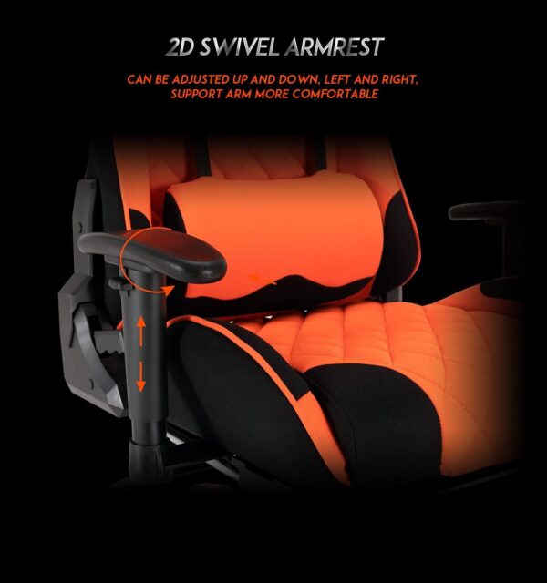Gaming Chaise MEETION MT-CHR25 Esports Gaming Massage Orange - noir – Image 5