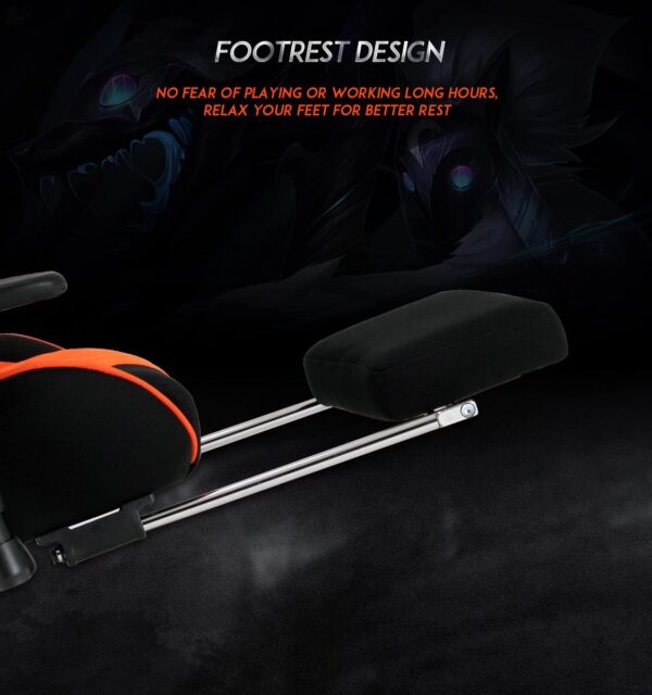 Gaming Chaise MEETION MT-CHR25 Esports Gaming Massage Orange - noir – Image 4