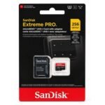Carte Mémoire microSDXC SanDisk Extreme PRO 256 Go + Adaptateur SD  200 Mo/s, Classe 10, U3, V30