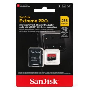 Carte Mémoire microSDXC SanDisk Extreme PRO 256 Go + Adaptateur SD  200 Mo/s, Classe 10, U3, V30