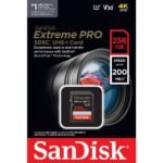 Carte Mémoire SDXC 256 Go Sandisk Extreme Pro jusqu'à 200 Mo-s, Classe 10, U3 V30