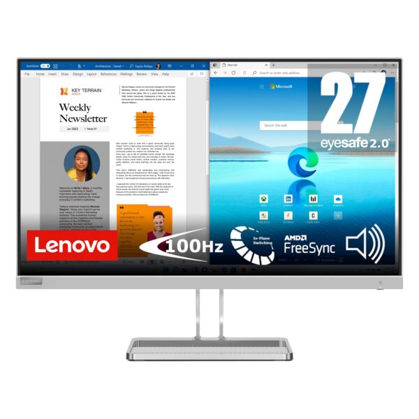 Ecran Lenovo L27e-40 | Moniteur Full HD 27 Pouces | 1920 x 1080 | 100 Hz | Antireflet | HDMI