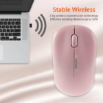 Souris Sans Fil Meetion R545 - Pile Incluse - Wifi - rose