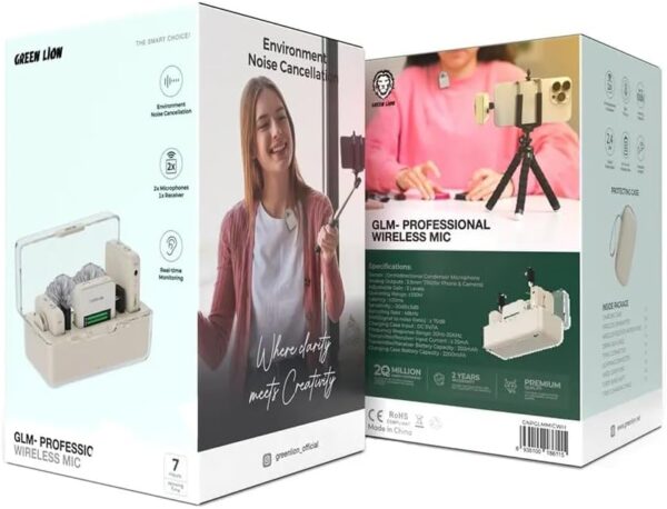 Micro sans fil professionnel Green Lion GLM, portée jusqu'à 100 m, transmission numérique 2,4 GHz, autonomie de 7 h – Image 3