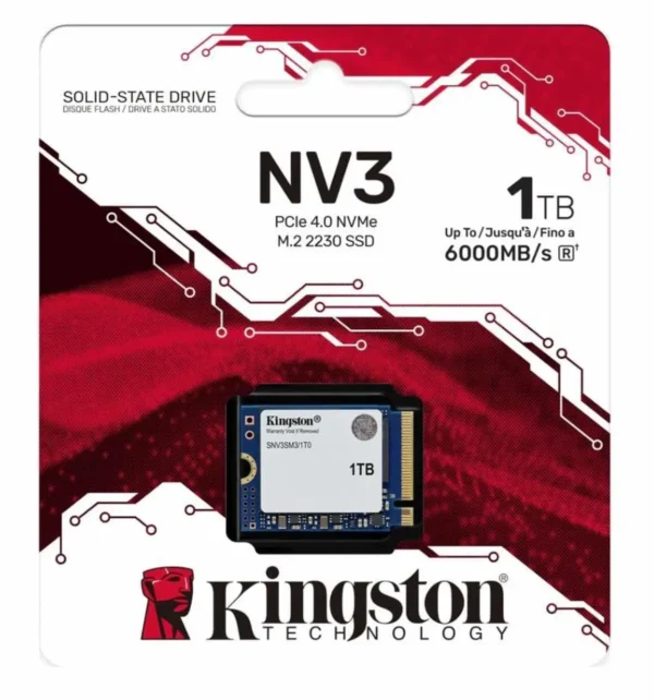 Disque SSD interne Kingston NV3 M.2 2230 1 To PCIe 4.0 x4 NVMe