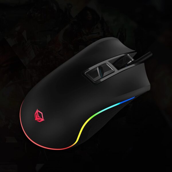 Souris de jeu filaire rétroéclairée par LED RVB Meetion MT-G3330 noire, 8+1  8 000 DPI, – Image 6