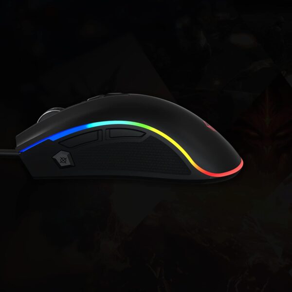 Souris de jeu filaire rétroéclairée par LED RVB Meetion MT-G3330 noire, 8+1  8 000 DPI, – Image 4