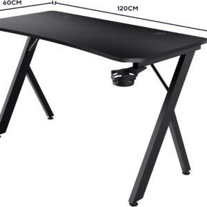 Table Gamer  Bureau  - Fibre de carbon- noir