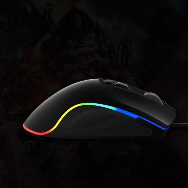 Souris de jeu filaire rétroéclairée par LED RVB Meetion MT-G3330 noire, 8+1  8 000 DPI, – Image 5