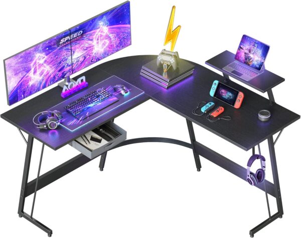 Table Gameur  Bureau d'angle  - 130 * 130 cm Table en Forme L – Image 2