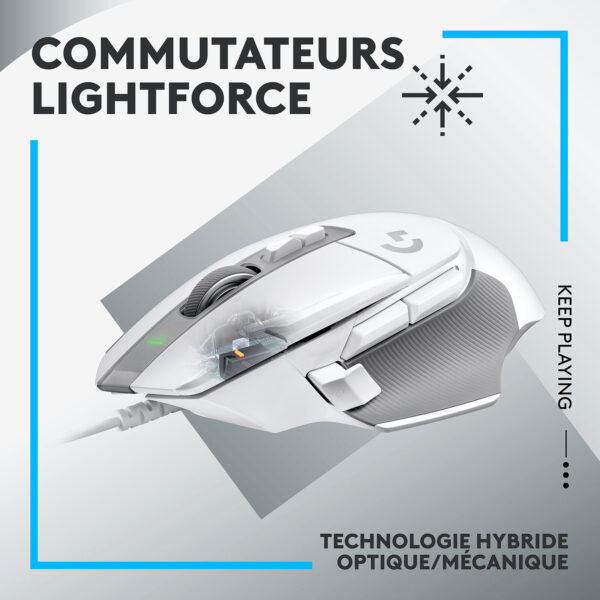 souris gameur Logitech G G502X - blanc – Image 5