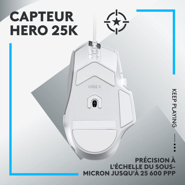 souris gameur Logitech G G502X - blanc – Image 3