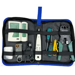 Kit réseau informatique - Pince à sertir - testeur - RJ-45 - connecteur - dénudeur