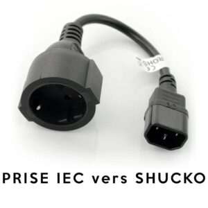 Câble d'alimentation IEC - Schuko (FR) pour onduleur 20 cm - noir - Prise française - UPS APC