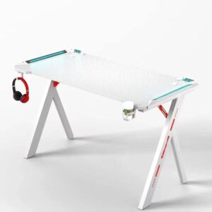 Table Gamer  LED RGB RC (Blanc, 120x65x76 cm)