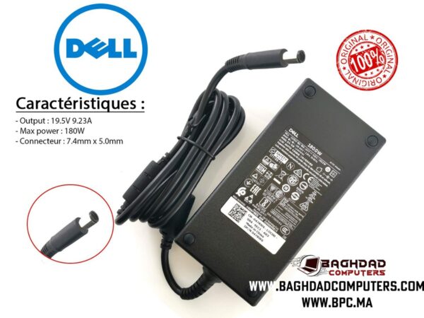 Chargeur Gameur Dell  secteur 180 Watt