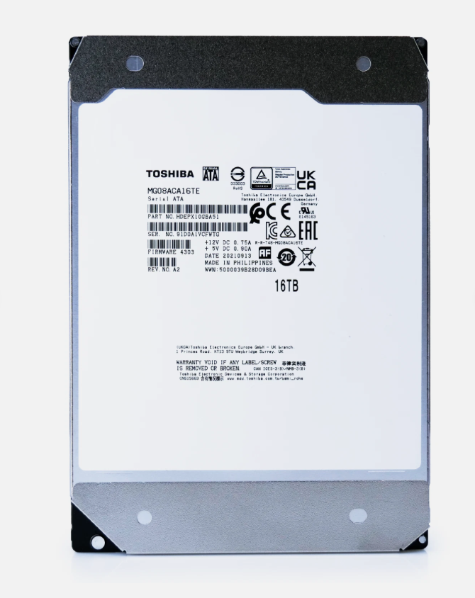 Disque dur Toshiba MG08 MG08ACA16TE 16 To 7 200 tr/min 3,5" SATA 6 Gb/s 512e pour entreprises – Image 2