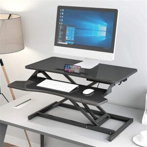 Deskpro Table Bureau Debout Ergonomique En Hauteur t Plate-forme de Travail- noir