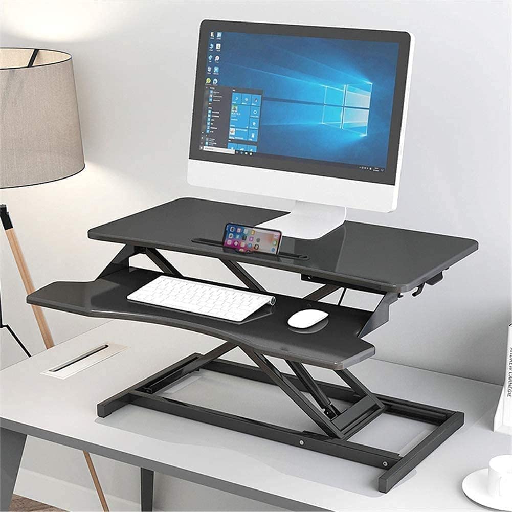 Deskpro Table Bureau Debout Ergonomique En Hauteur t Plate-forme de Travail- noir