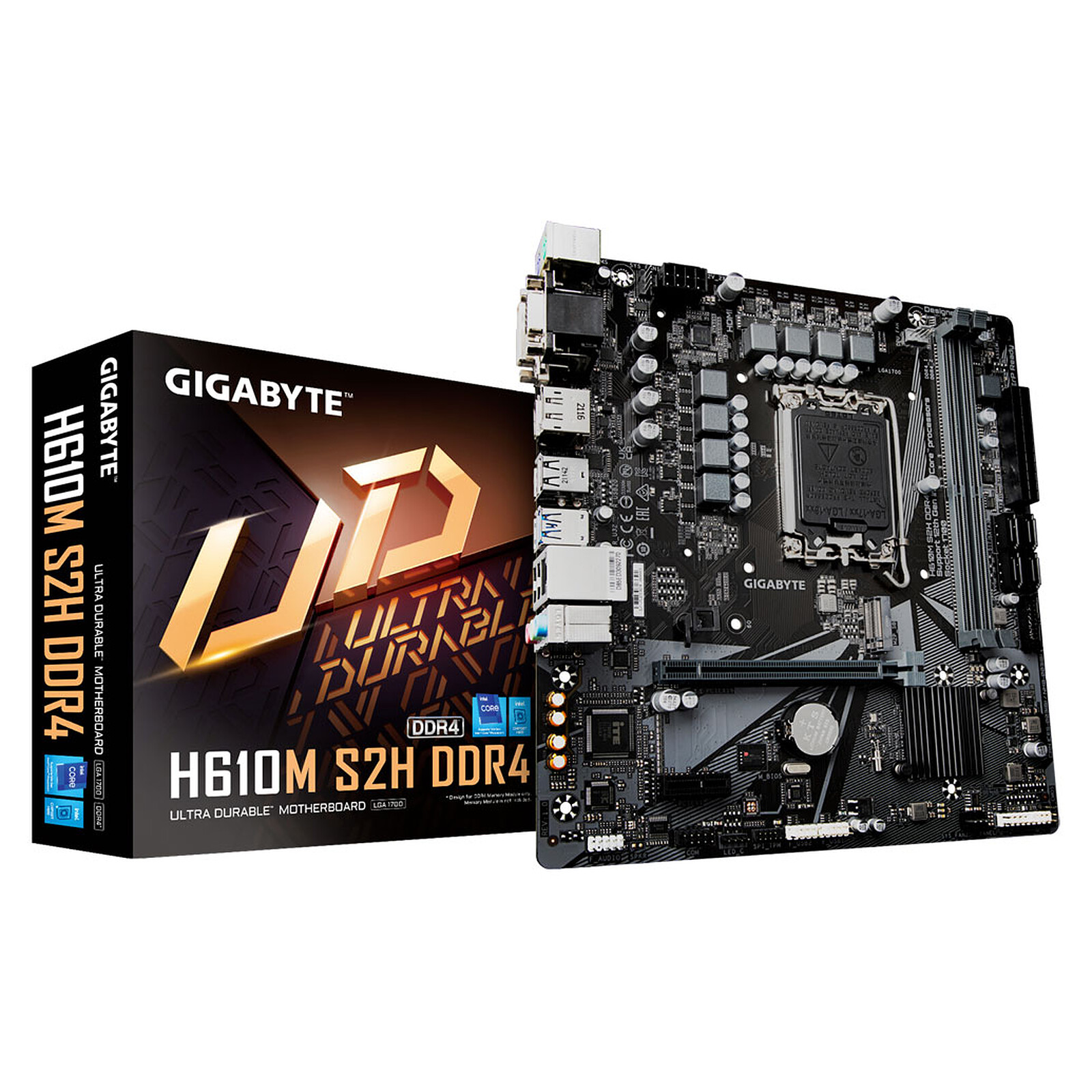 Carte mère Gigabyte H610M S2H DDR4 - Intel Core 12ème génération