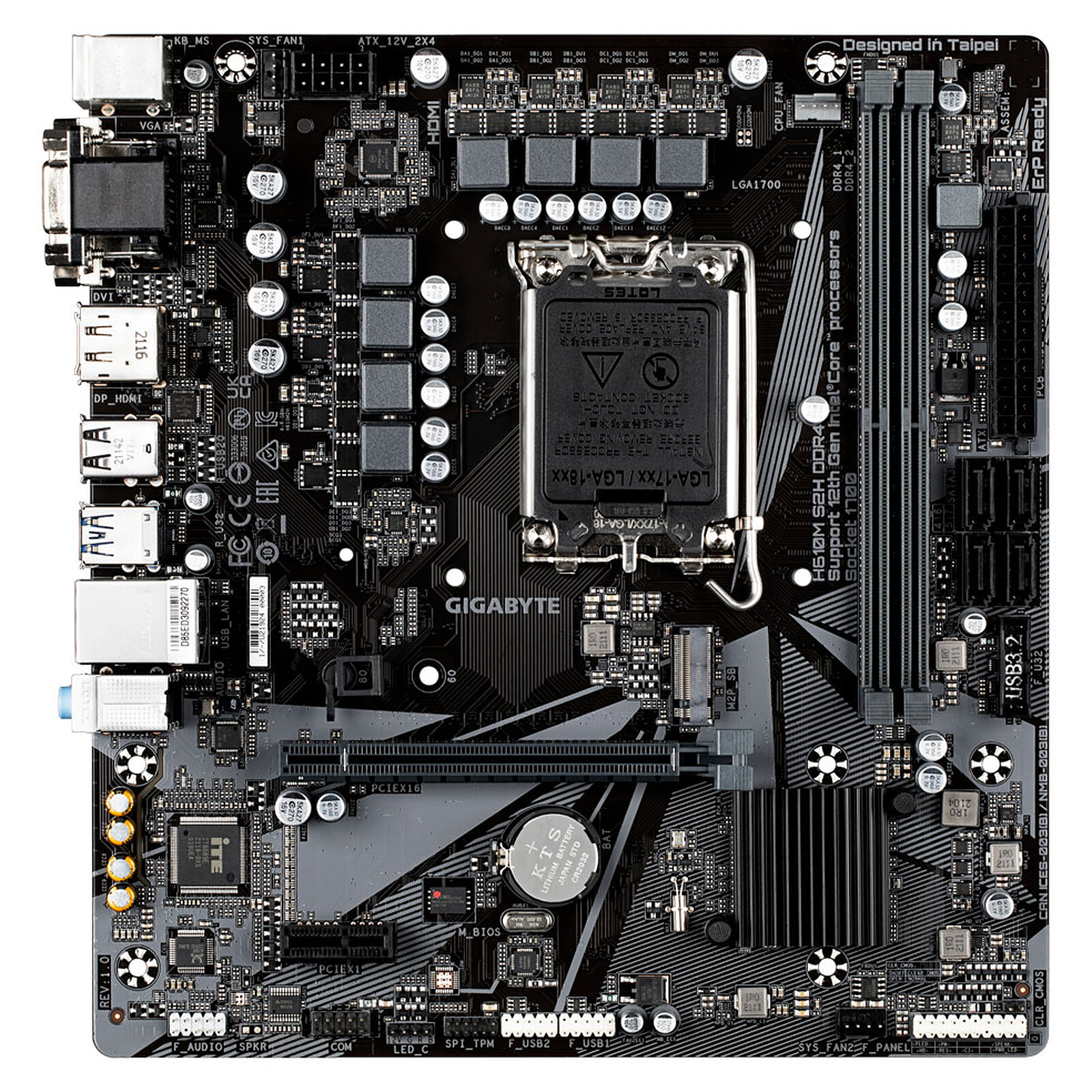 Carte mère Gigabyte H610M S2H DDR4 - Intel Core 12ème génération – Image 3