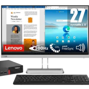 Ordinateur bureau mini ThinkCentre ® Core™ i5 6e 8 Go RAM, 256 SSD + Écran Lenovo 27 pouces L27e-40 | Moniteur Full HD