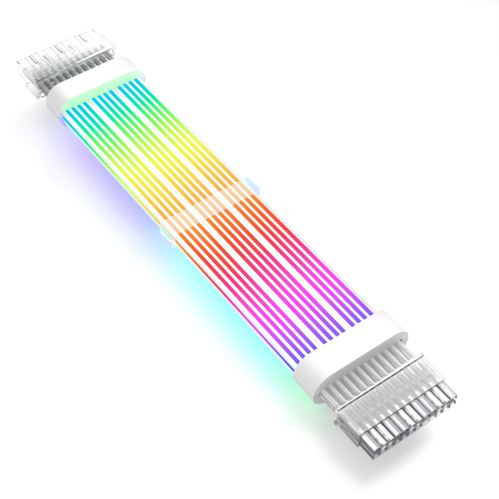 Câble d'extension ARGB 24 broches WJCOOLMAN 3 broches 5 V, silicone/TPE (flexible), cuivre 18 AWG